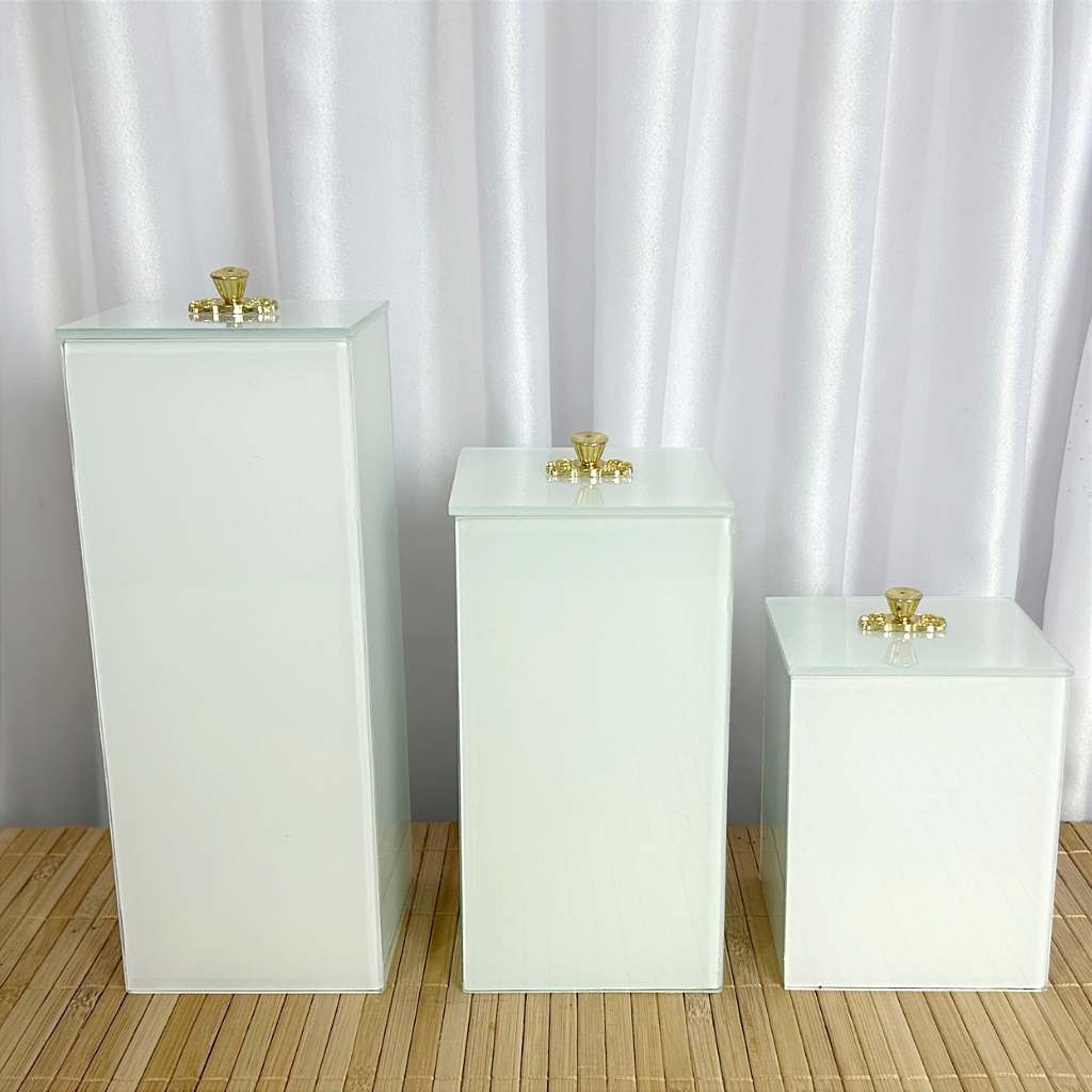Trio Organizador Branco e Dourado