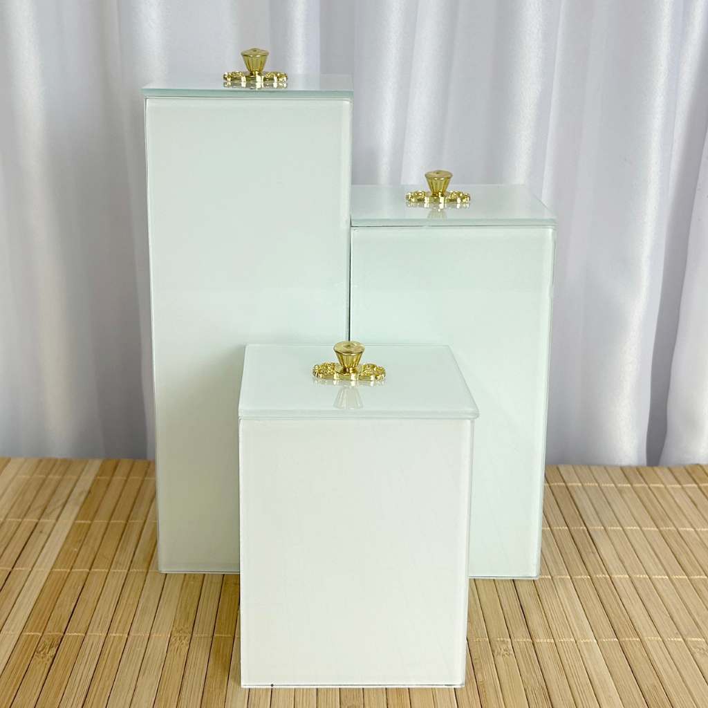 Trio Organizador Branco e Dourado