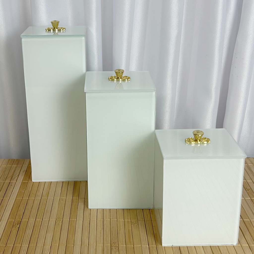 Trio Organizador Branco e Dourado